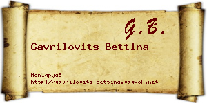 Gavrilovits Bettina névjegykártya